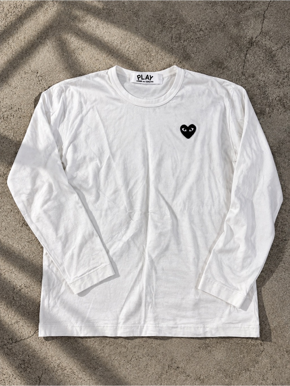 Comme des Garçons PLAY Black Heart Long Sleeve T-Shirt White M
